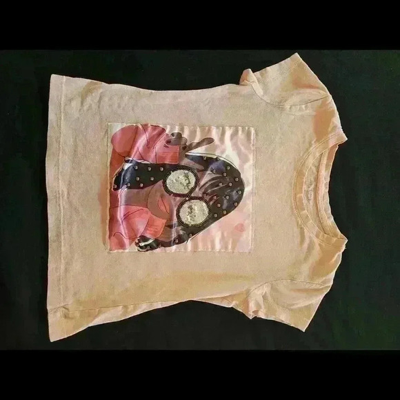 Lucky Penny Girls' Graphic Tee with Sequined Patch - Picture 2 of 5